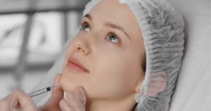 Mujer recibiendo un tratamiento con inductores de colágeno para rejuvenecer la piel